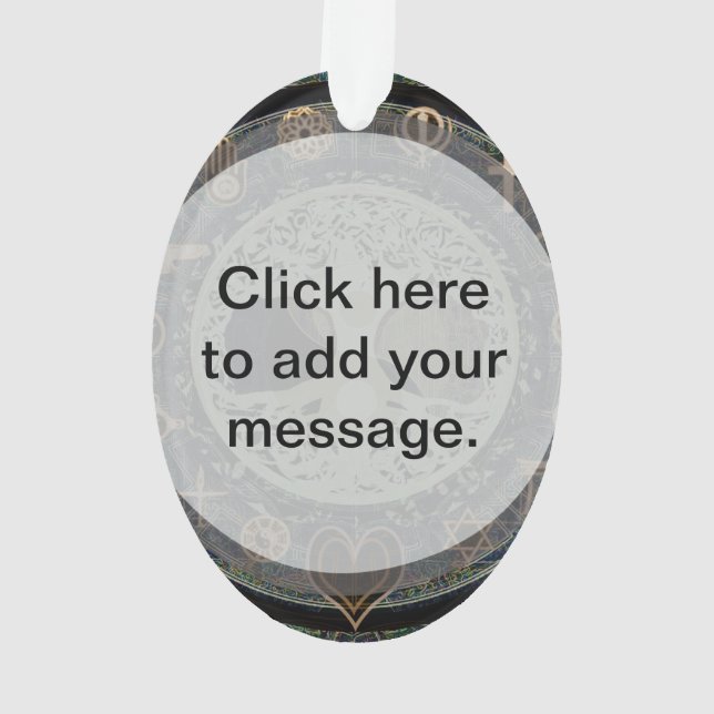 Friedlicher lebender Retro Yin Yang w/Tree des Ornament (Rückseite)