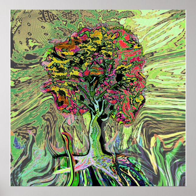 Friedlicher Lebensbaum Poster (Vorne)