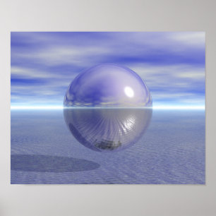 Friedlicher lila Planet Ozean Liebe Frieden Harmon Poster