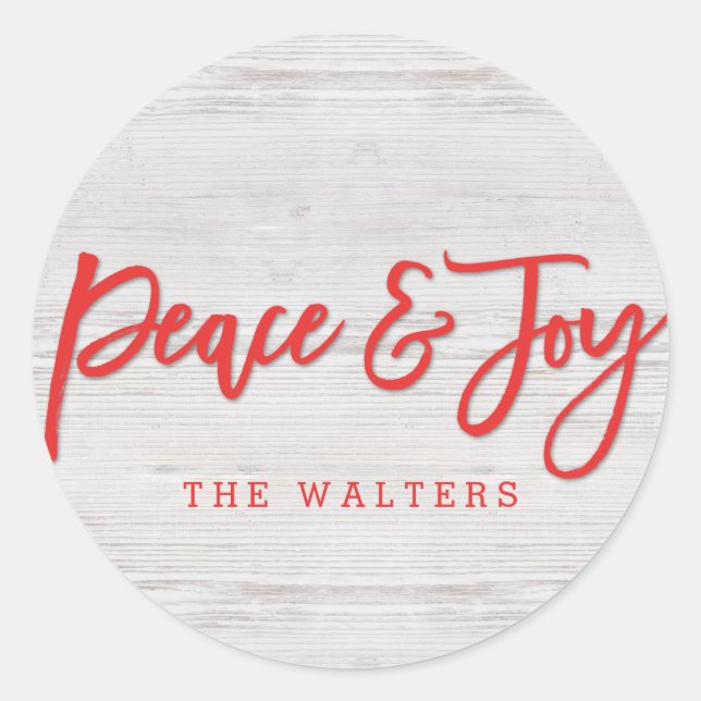 Friedlicher Monogramm-Aufkleber für den benutzerde Runder Aufkleber (Vorderseite)