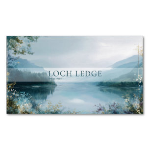 Friedlicher Nebelbergsee Goldener Glanz Magnetische Visitenkarte