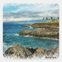 Friedlicher Ozean Quadratischer Aufkleber