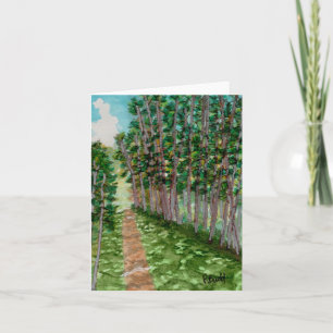 Friedlicher Pfad durch den Wald Dankeskarte