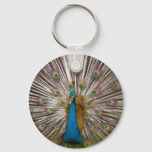 Friedlicher Pfau Schlüsselanhänger