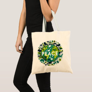 Friedlicher Planet - Rett der Umwelt Tragetasche