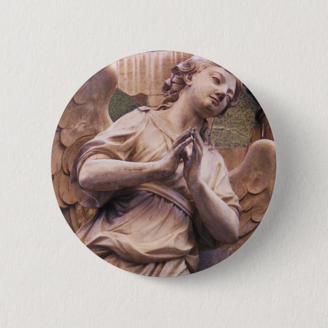 Friedlicher Renaissance-Engel Button (Vorderseite)