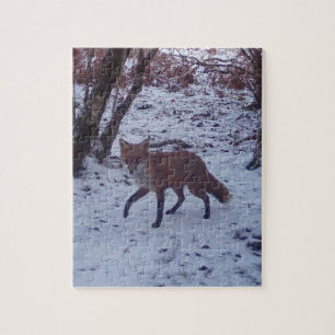 Friedlicher Rotfuchs im Schnee Schneefall Magie Wa Puzzle