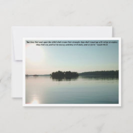 Friedlicher See und entfernte Bäume mit Schrift Dankeskarte