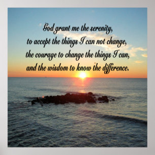 FRIEDLICHER SERENITY PRAYER OCEAN SUNRISE POSTER
