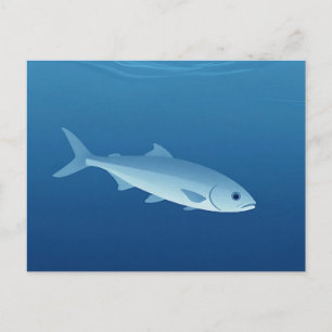 Friedlicher silberner Fisch im blauen Ozean Postkarte