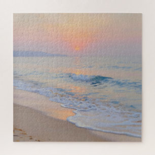 Friedlicher Sonnenuntergang Strand Ozean Leuchten Puzzle