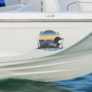 Friedlicher Sterntaucher Sonnenuntergang Blau Wild Aufkleber