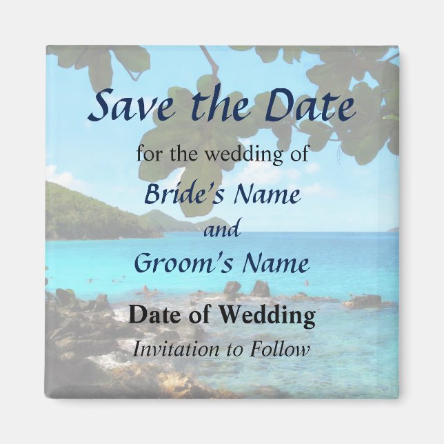 Friedlicher Strand St. Thomas II Save the Date Magnet (Vorne)