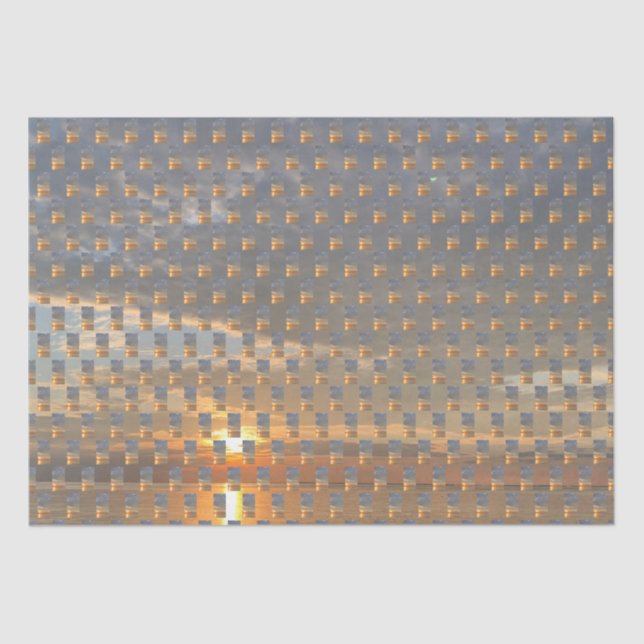 Friedlicher Strandhimmel - Sonnenaufgang - Kollage Seidenpapier (Vorderseite)