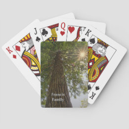 Friedlicher Wald mit goldenem Licht Naturfoto Spielkarten