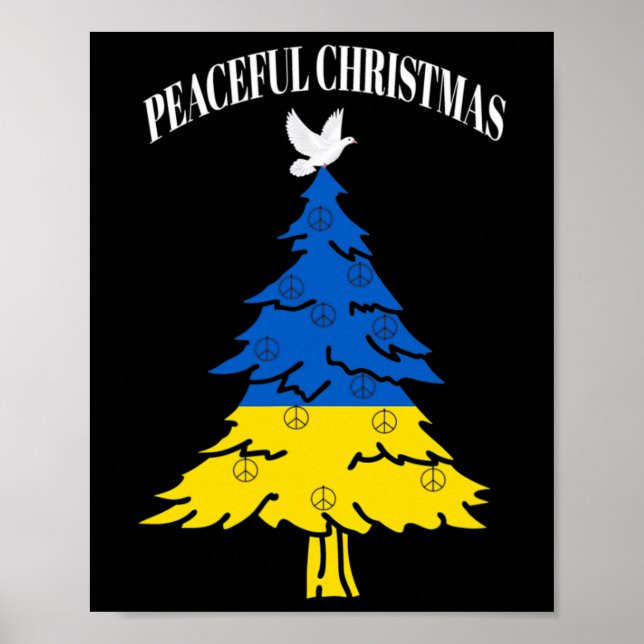 Friedlicher Weihnachtsbaum Frieden Ukraine  Poster (Vorne)
