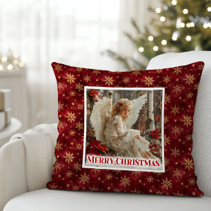 Friedlicher Weihnachtsstern-Engel-Weihnachtsgesche Kissen