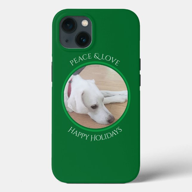 Friedlicher White Dog Red Collar Weihnachtsgeschen Case-Mate iPhone Hülle (Rückseite)
