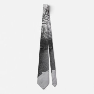 Friedlicher Winter bei James River Grayscale Neck Krawatte