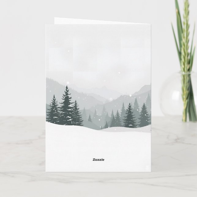 Friedlicher Winter – Minimalistisches Landschaftsd Karte (Rückseite)