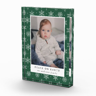Friedlicher Winter-Schneeflocke Feiertags-Fotobl Fotoblock