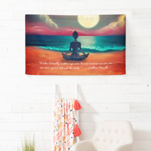 Friedlicher Yoga Meditation Mondlicht Himmelsangeb Banner