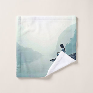 Friedliches Design der wasserseitigen Meditation Badhandtuch Set