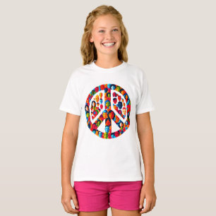 Friedliches Diversity Global Unity Peace Sign Desi T-Shirt