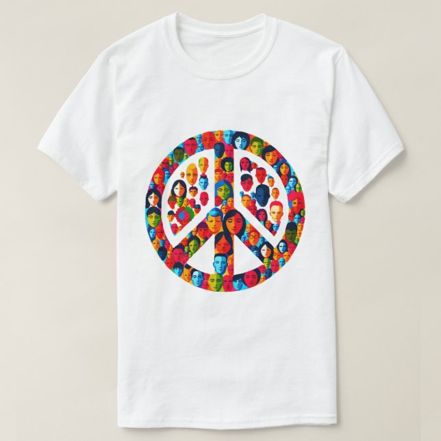 Friedliches Diversity Global Unity Peace Sign Desi T-Shirt (Design vorne)
