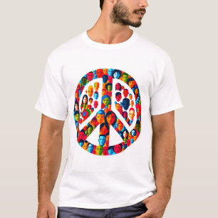 Friedliches Diversity Global Unity Peace Sign Desi T-Shirt
