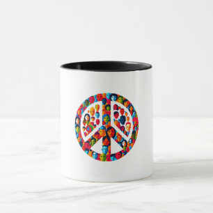 Friedliches Diversity Global Unity Peace Sign Desi Tasse