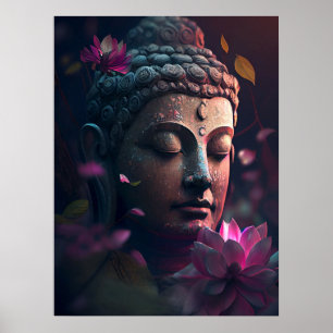 Friedliches Gesicht Buddhas   Art Poster
