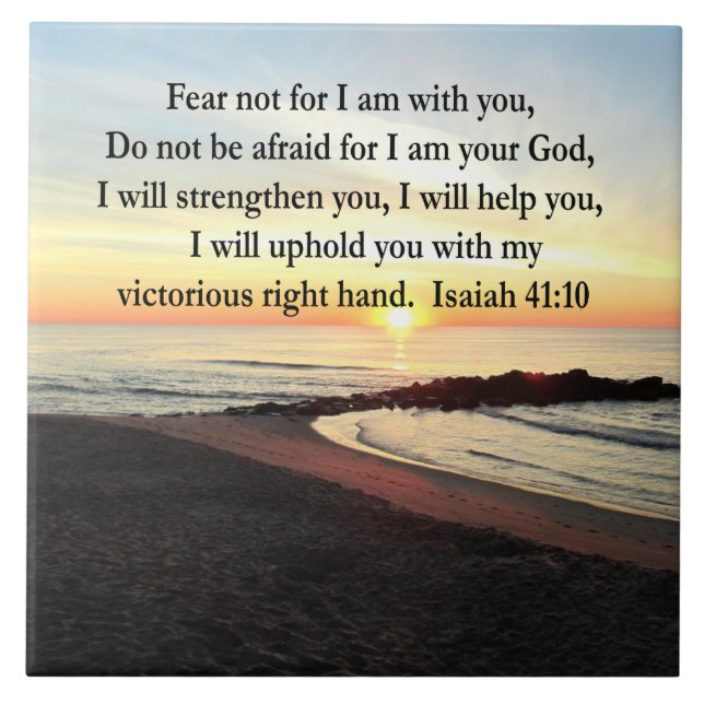 FRIEDLICHES ISAIAH 41:10 SONNENRISE-FOTO FLIESE (Vorderseite)