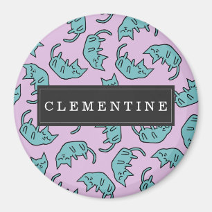 Friedliches Kitty-Muster mit Vornamen Magnet