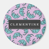 Friedliches Kitty Pattern mit Vorname