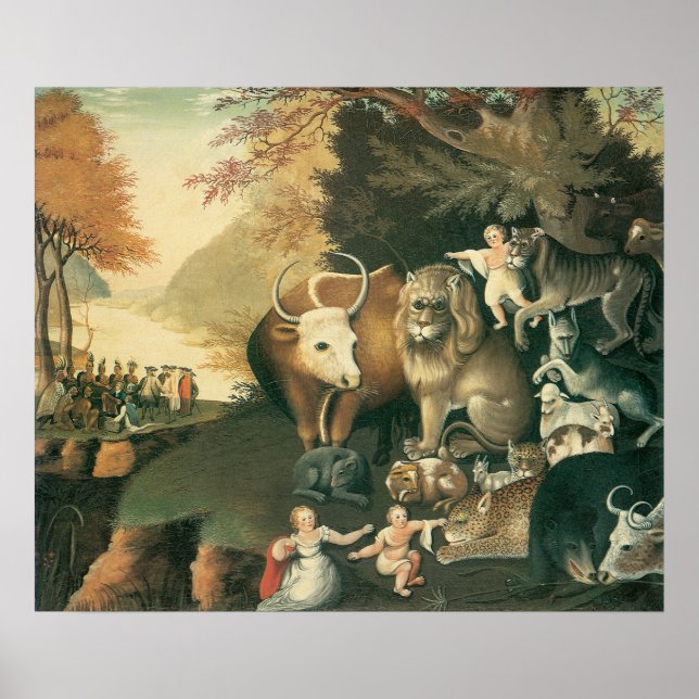 Friedliches Königreich von Edward Hicks Vintage Fo Poster (Vorne)