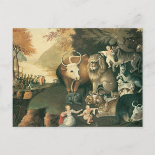 Friedliches Königreich von Edward Hicks Vintage Fo Postkarte