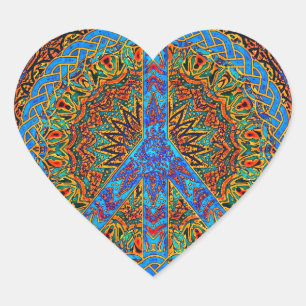 Friedliches Leben Herz-Aufkleber