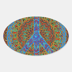 Friedliches Leben Ovaler Aufkleber