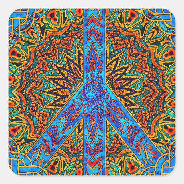 Friedliches Leben Quadratischer Aufkleber (Vorderseite)