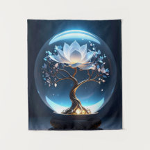 Friedliches Lotus Sphere Tapestry