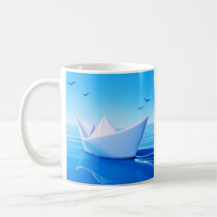 Friedliches Papierboot Kaffeetasse