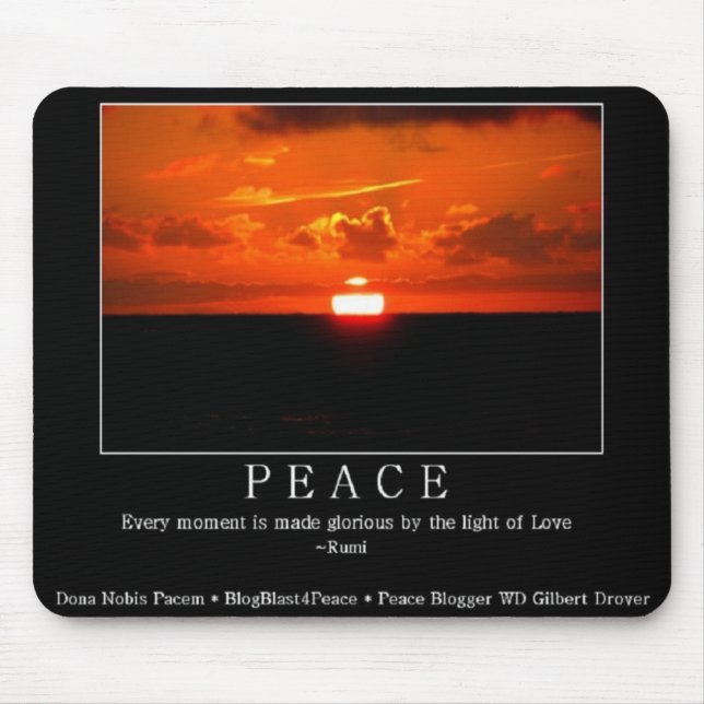 Friedliches Sonnenuntergang-Mousepad mit Rumi Zita Mousepad (Vorne)