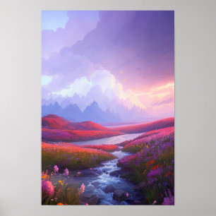 Friedliches Tal vor dem Sturm Poster