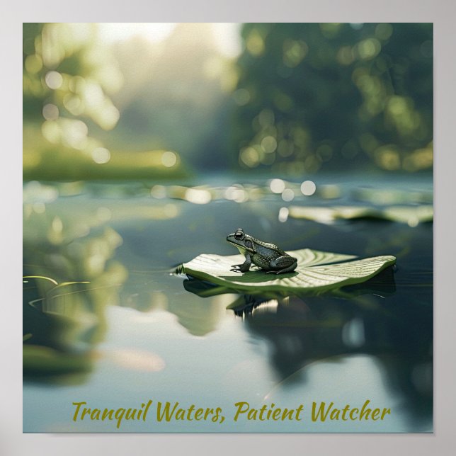 Friedliches Teichleben: Frosch auf Lily Pad Poster (Vorne)
