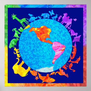 Friedliches Tierreich-Poster Poster