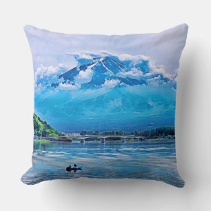 Friedliches Watercolor, japanisches Kunstdesign Kissen