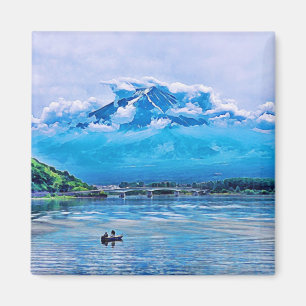 Friedliches Watercolor, japanisches Kunstdesign Magnet