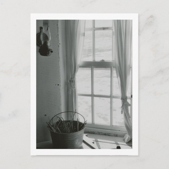 Friedliches Winterfenster Postkarte (Vorderseite)
