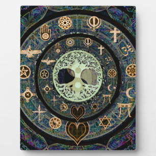 Friedliches Yin Yang Tree of Life Symbol Fotoplatte